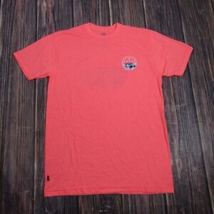 Veece Mens Large Orange Graphic Tee T Shirt California Collective Circle Logo